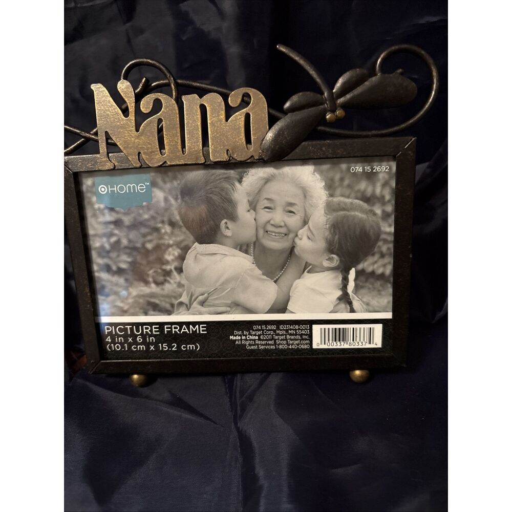 New NANA Metal Picture Frame With A Dragon Fly 4 By 6 - Picture 1 of 3